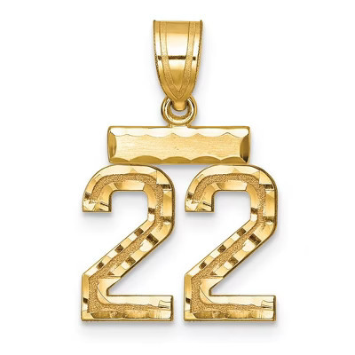 Black Bow Jewelry 14k Yellow Gold, Varsity Collection, Small D/C Pendant Number 22 | Target