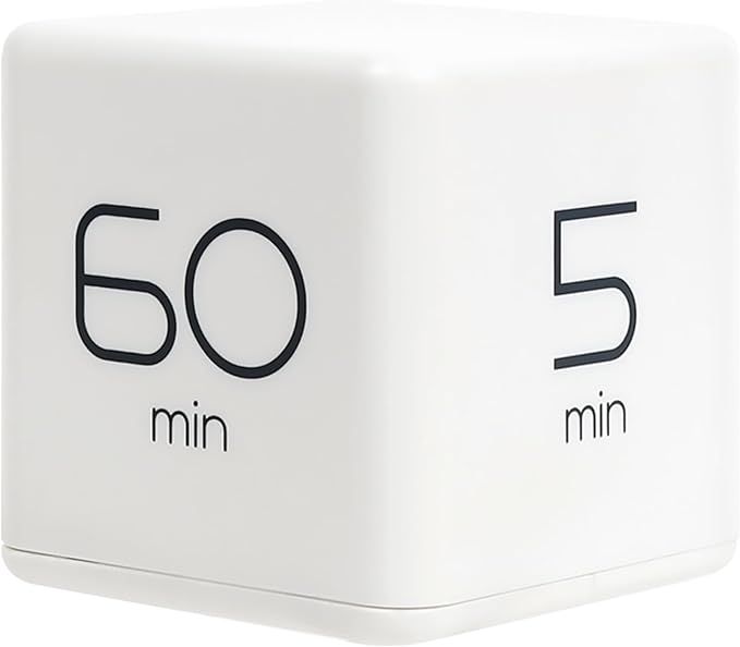 mooas Cube Timer, Time Management, Kitchen Kids Workout for Studying, Cooking (White) | Amazon (US)