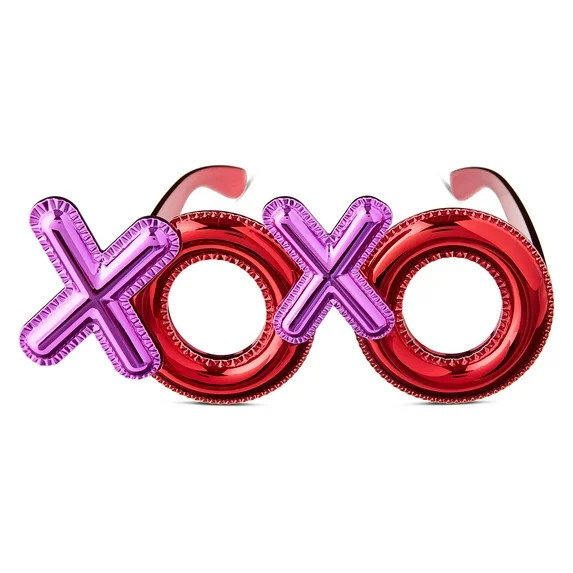 XOXO Costume Glasses for Adults, Red and Pink, Valentine's Day by Way To Celebrate | Walmart (US)