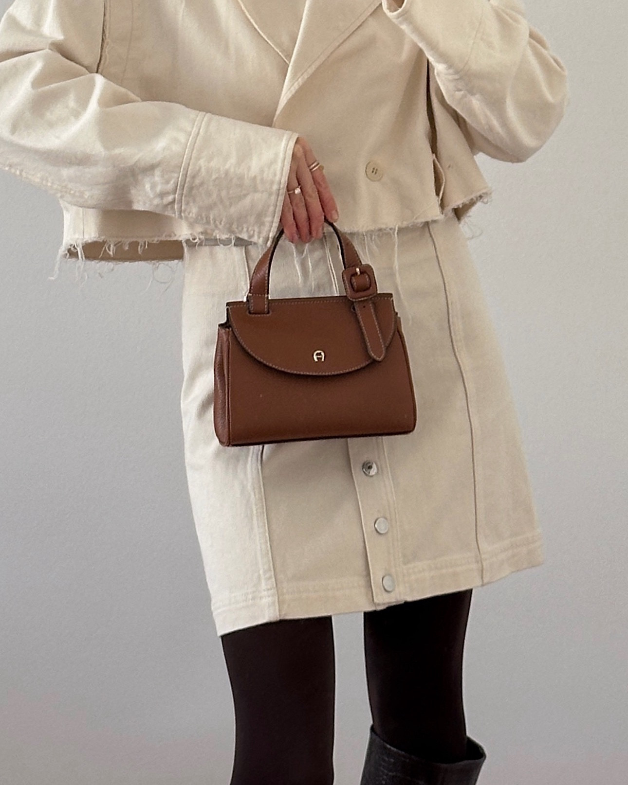 cream denim outfit with brown details 
#denimondenim #denimskirt

#LTKdeutschland #LTKstyletip #LTKspring