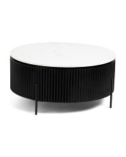 36x17 Gage Solid Marble Top Metal Coffee Table | TJ Maxx