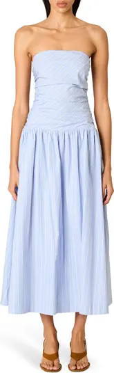 Nia Mulholland Strapless Cotton Midi Dress | Nordstrom | Nordstrom