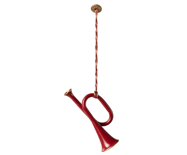 Metal ornament, Trumpet - Red | MailegUSA