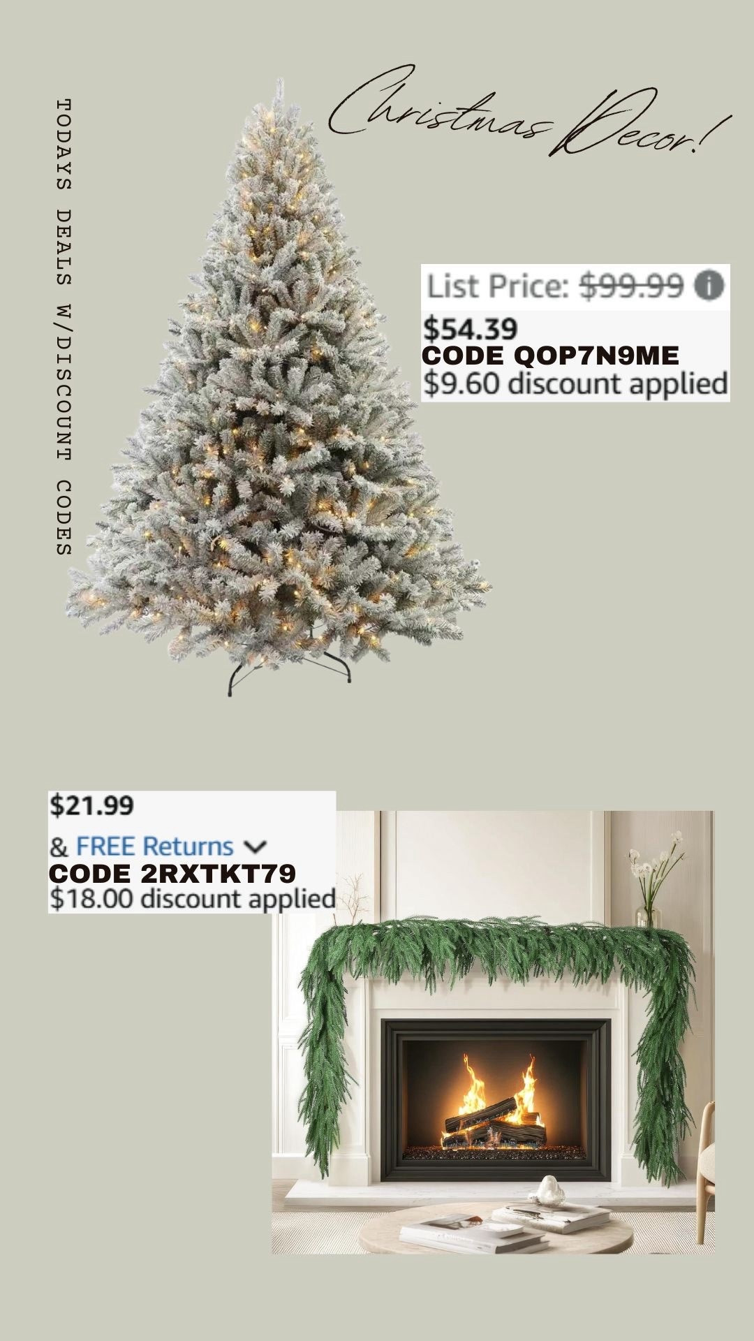 PROMO CODE DEALS ON AMAZON!

Promo codes are entered are on the check out screen where you select payment method. 

Codes & coupons only work for a limited time! If you get an error, it may have maxed the color/size you selected.. so try another one. Sometimes it helps to check out one item at a time! 

SCREENSHOT TO EASILY COPY/PASTE PROMO CODE AT CHECKOUT! 

Christmas tree, garland, affordable, under $50 , holiday decor 

#LTKHoliday #LTKSeasonal #LTKHome