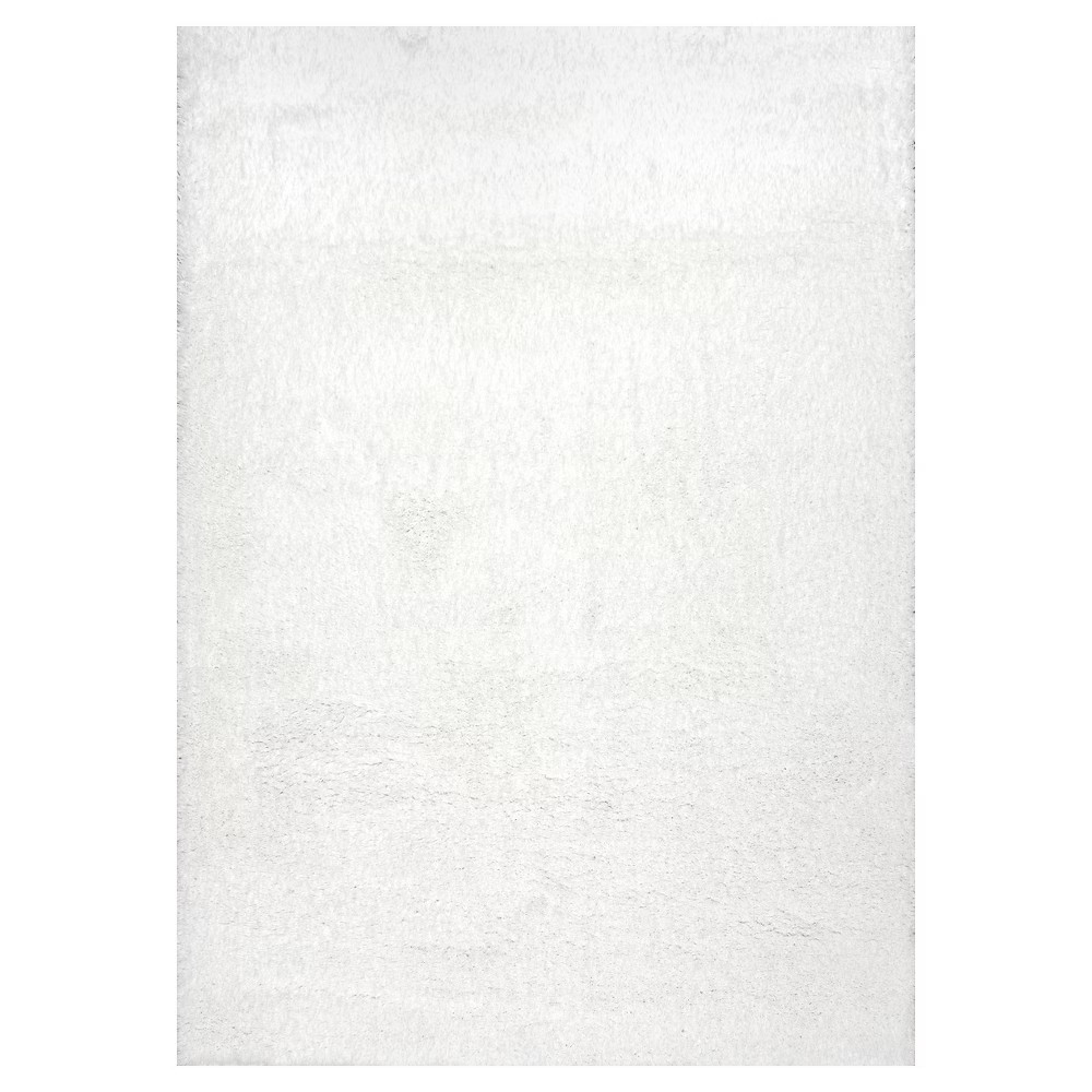 White Solid Loomed Area Rug - (6'7""x9') - nuLOOM | Target