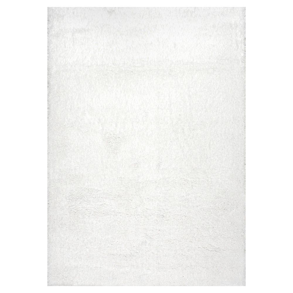White Solid Loomed Area Rug - (6'7""x9') - nuLOOM | Target