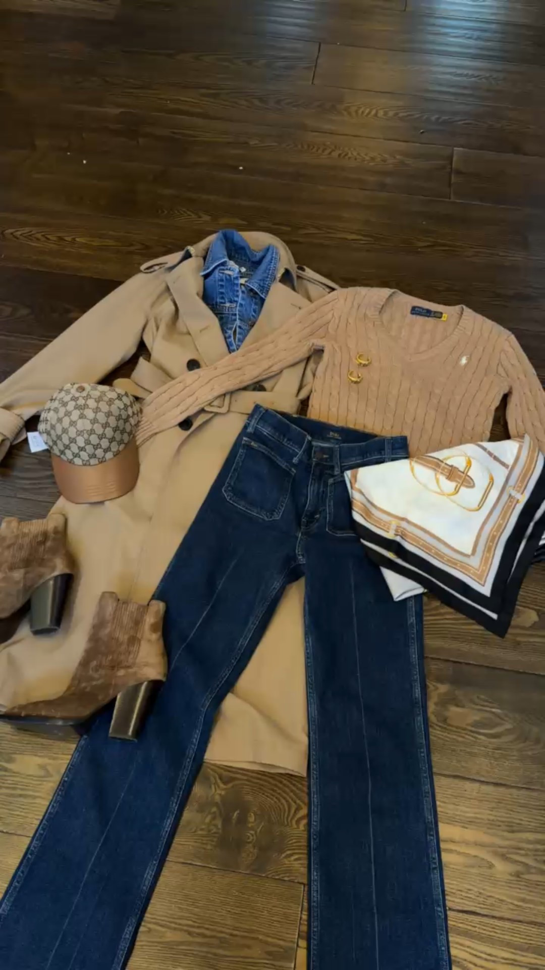 I’m definitely a more is more kinda girl when it comes to fashion & design. More layers, more accessories, more stacked rings 🤣 who can relate?? My hat and silk scarf are Gucci, my trench coat and denim dickie are Veronica Beard, my cashmere cable knit v neck sweater and front pocket jeans are Polo Ralph Lauren, my suede booties are Saint Laurent, and my earrings are Jenny Bird.  

#LTKmomlife #LTKootd #LTKgrwm
