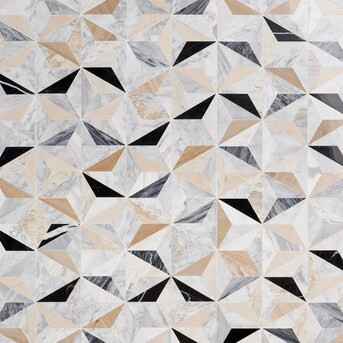 Artmore Tile Mirage Harvest Cream 14-in x 15-in Polished Natural Stone Marble Pinwheel Marble Loo... | Lowe's