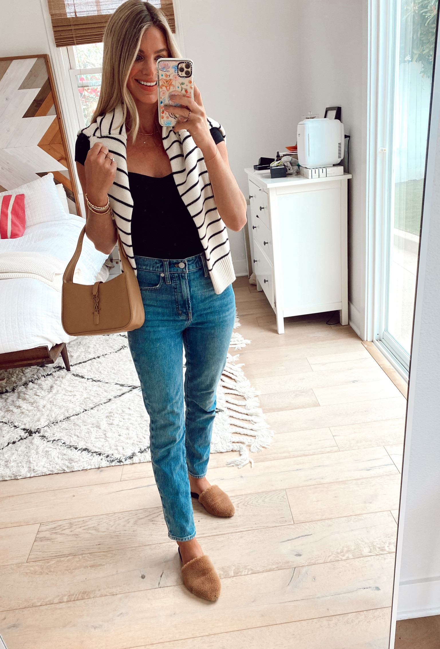 Fall layered with a striped sweater 

#LTKunder100 #LTKstyletip #LTKSeasonal