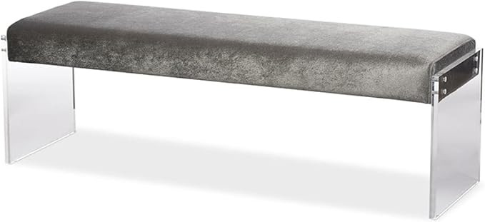 Baxton Studio Hildon Bench, One Size, Grey | Amazon (US)