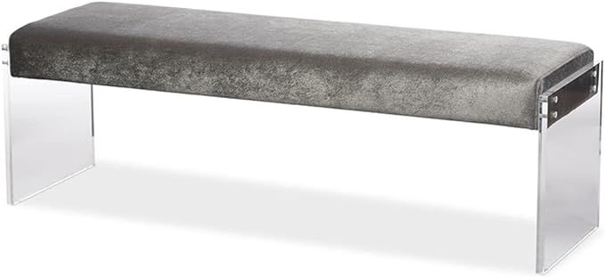 Baxton Studio Hildon Bench, One Size, Grey | Amazon (US)