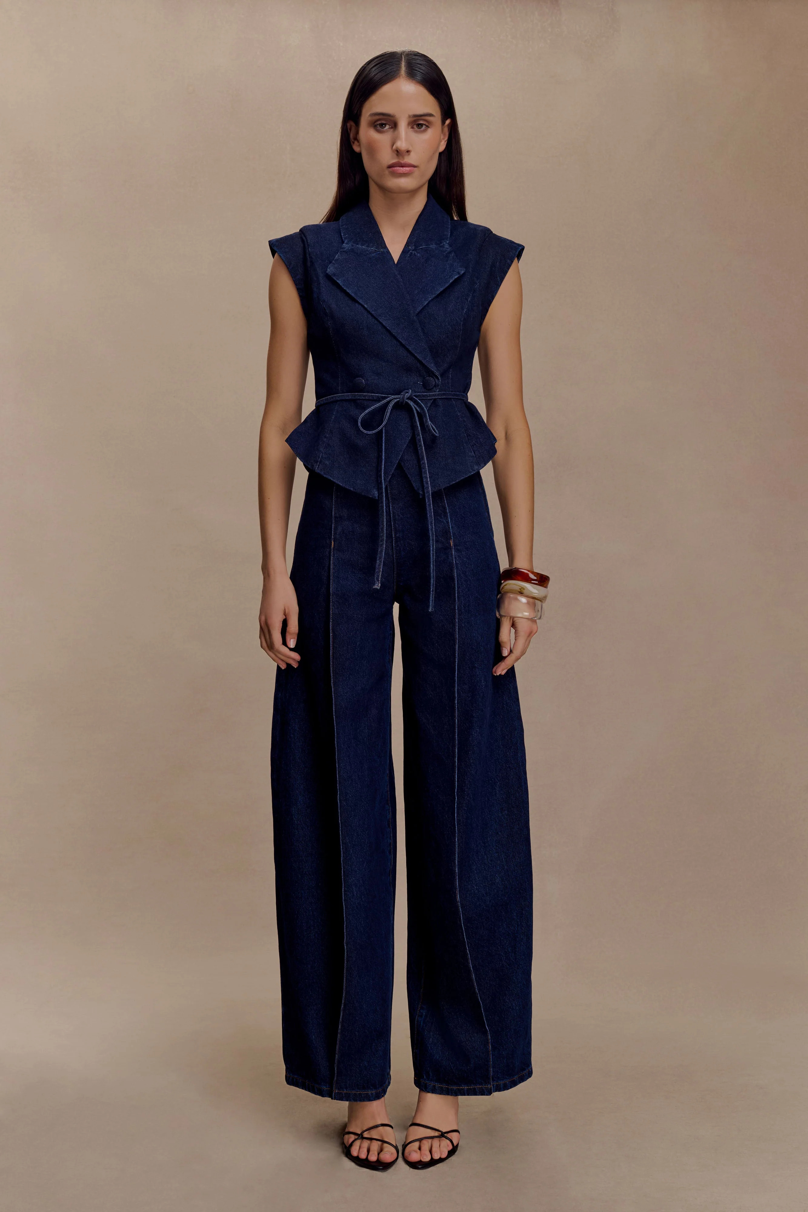 Beatrix High Rise Denim Jeans - Indigo Blue | MESHKI US