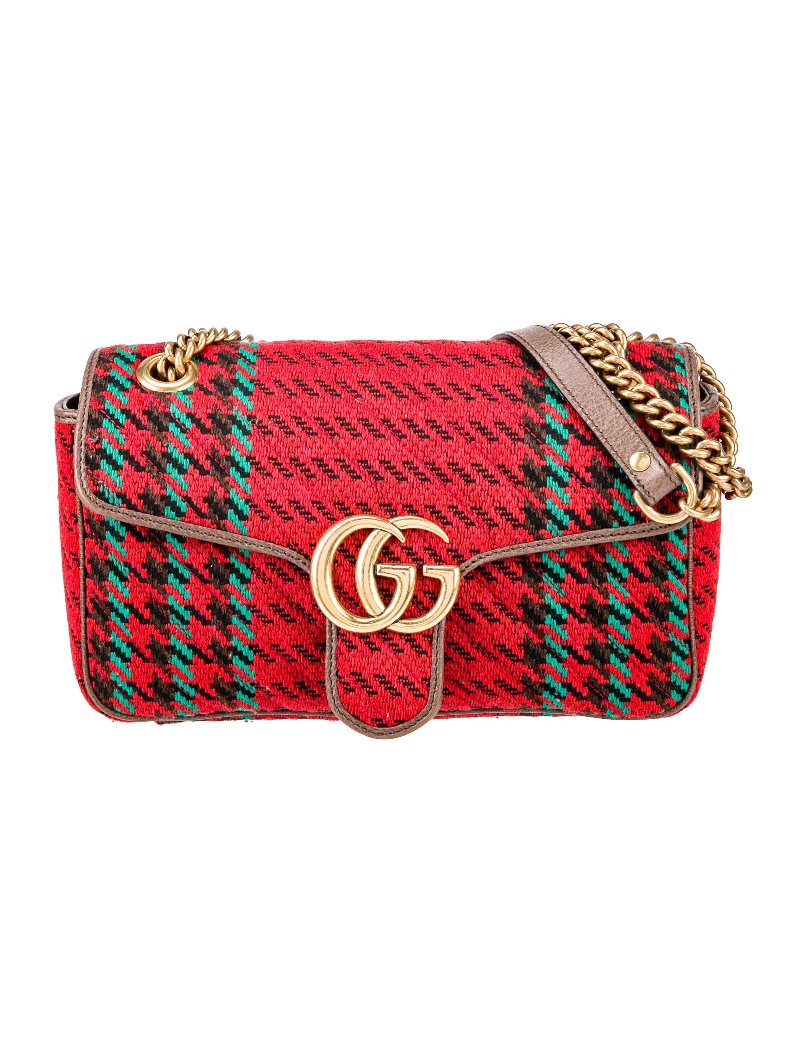 GG Marmont Small Houndstooth Shoulder Bag | The RealReal