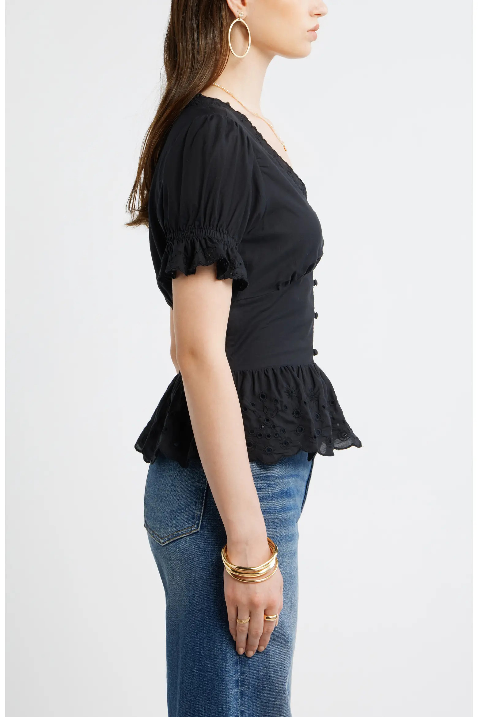 Cutwork Peplum Top (Women) | Nordstrom | Nordstrom