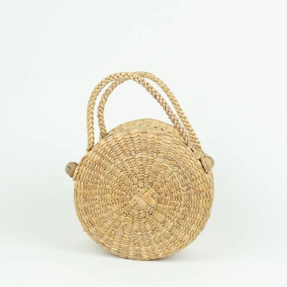 SAMPLE SALE- Seagrass round tote with handle ISG1020) | Etsy (CAD)