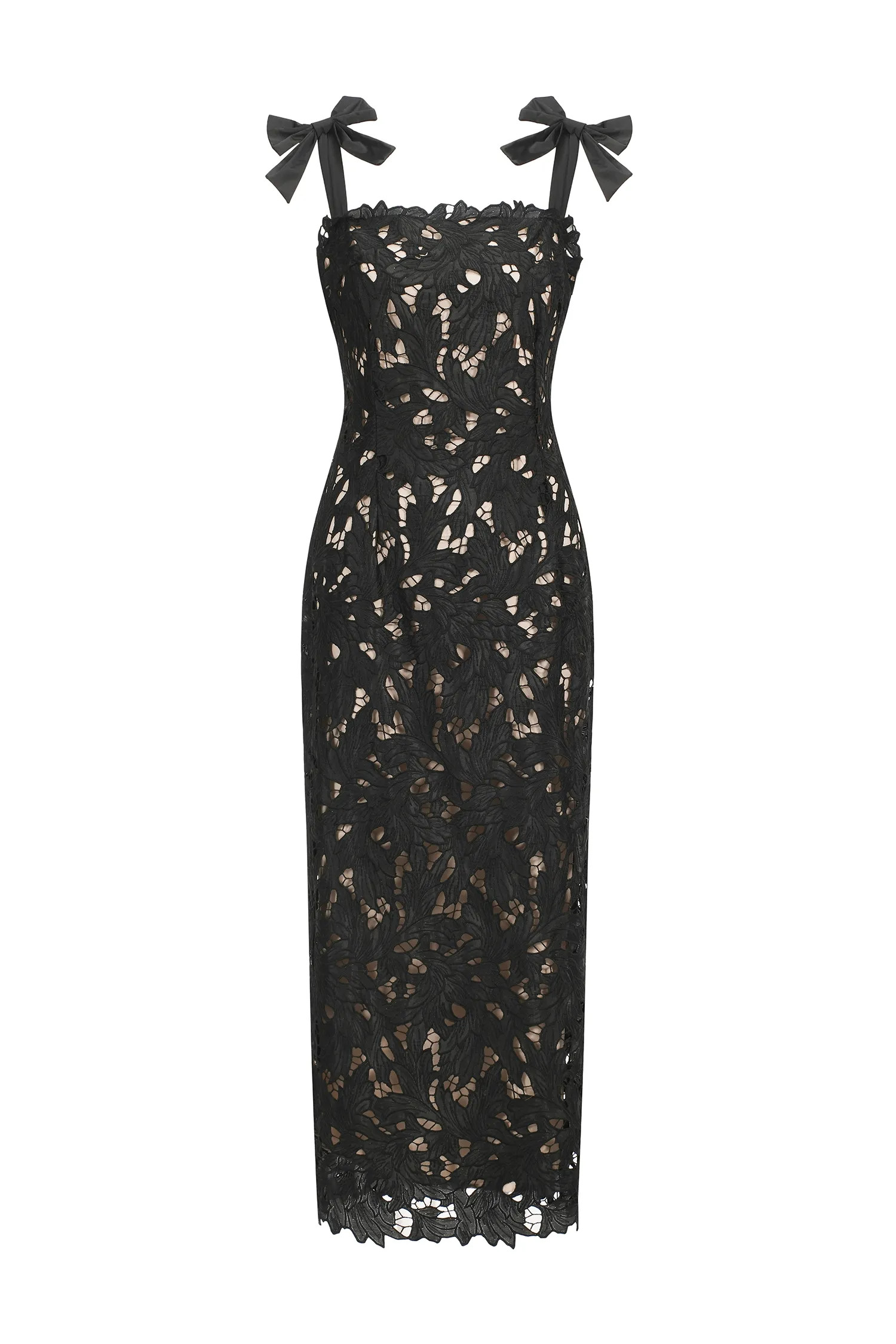 Lucretia Sleeveless Lace Bow Maxi Dress | Bellabarnett Affiliate Marketing