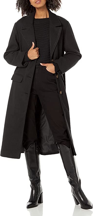 The Drop Women's Liam Loose Overcoat, Black, XS | Amazon (US)