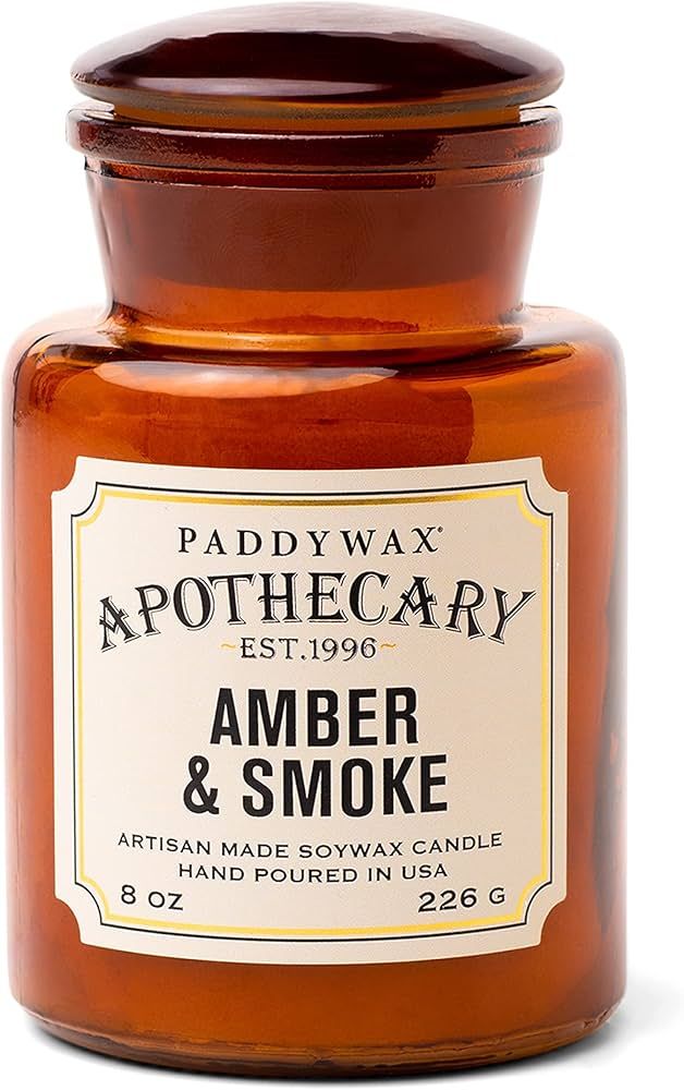 Paddywax Scented Candles Artisan Apothecary Candle, 8-Ounce, Amber & Smoke | Amazon (US)