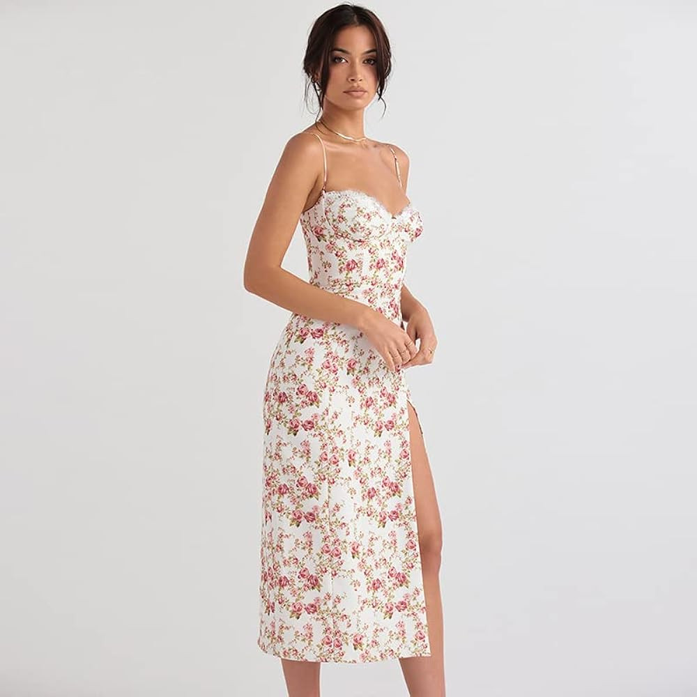 Women’s Floral, Spaghetti Strap Midi Dress | Amazon (US)