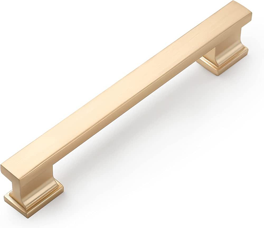 Amerdeco 10 Pack Brushed Brass Cabinet Pulls 5 Inch(128mm) Hole Center Gold Drawer Pulls Cabinet ... | Amazon (US)