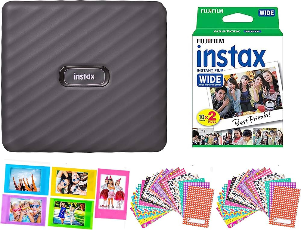 Fujifilm Instax Link Wide Smartphone Printer Mocha Grey + Fuji Instax Wide Instant Film Value Pac... | Amazon (US)