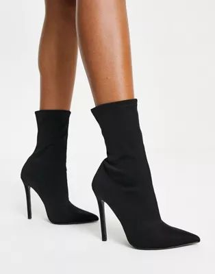 ASOS DESIGN Eleanor high heel sock boots in black | ASOS (Global)