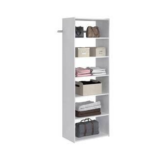Essential Shelf 25 in. W White Wood Closet Tower | The Home Depot