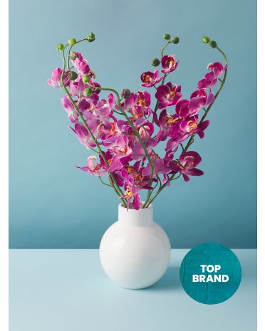18in Artificial Orchid Arrangement In White Vase | HomeGoods