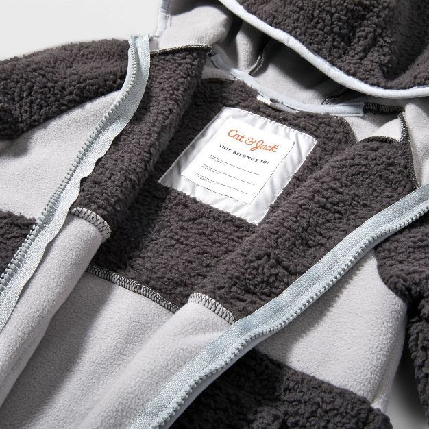 Toddler Long Sleeve Fleece Jacket - Cat & Jack™ Charcoal Gray | Target