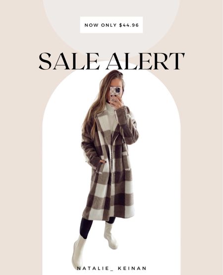 Sale alert! Plaid long coat on sale. Jacket. Winter. Fall style. Brown and white checkered. Long coat. 



#LTKtravel #LTKunder50 #LTKsalealert