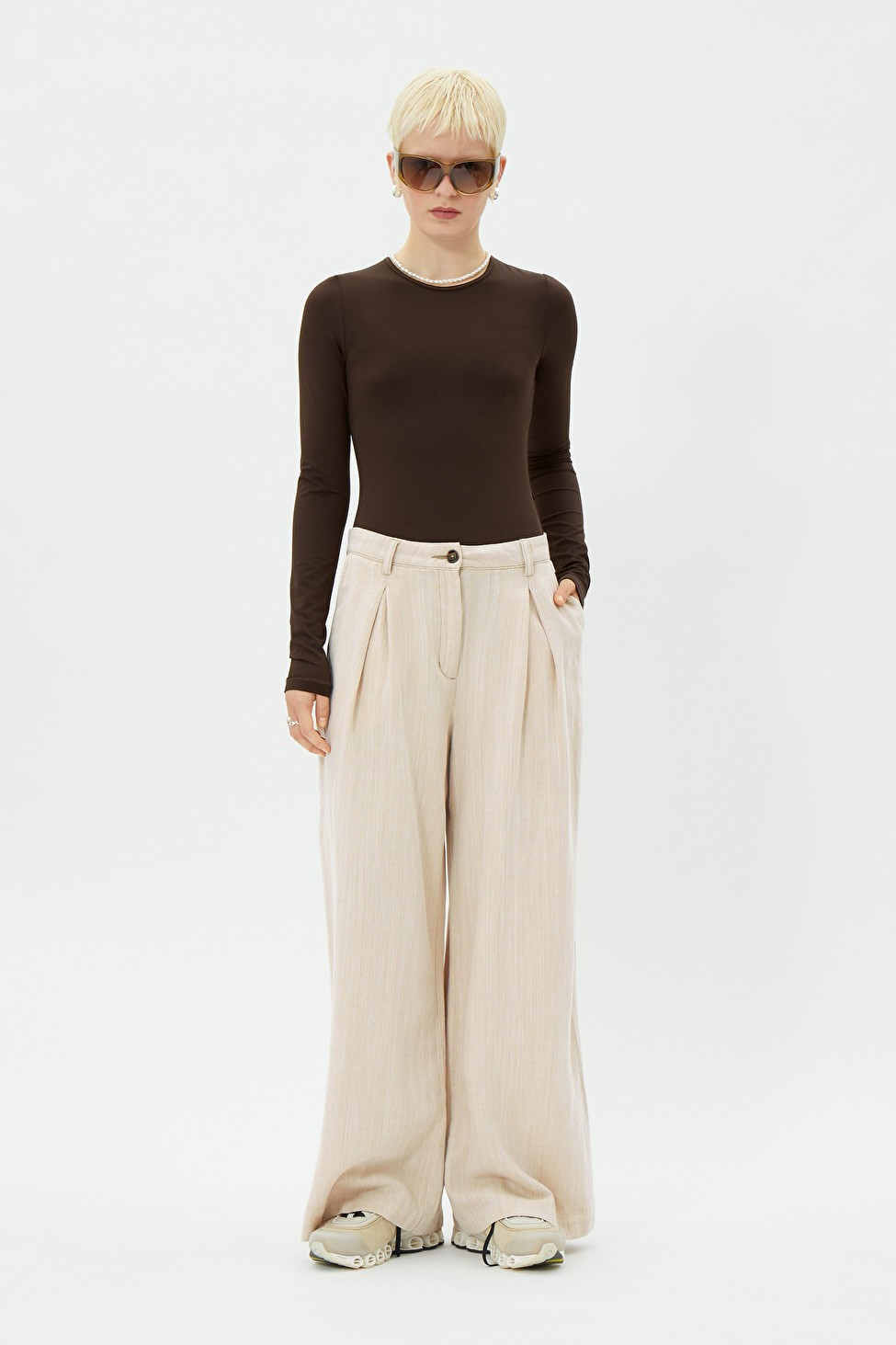 Indy Linen Mix Trousers | Weekday