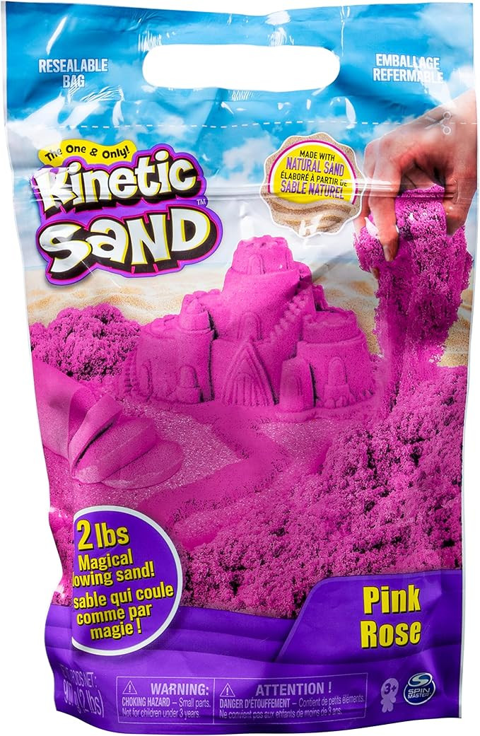 Kinetic Sand, The Original Moldable Sensory Play Sand, Pink, 2 lb. Resealable Bag, Ages 3+ | Amazon (US)