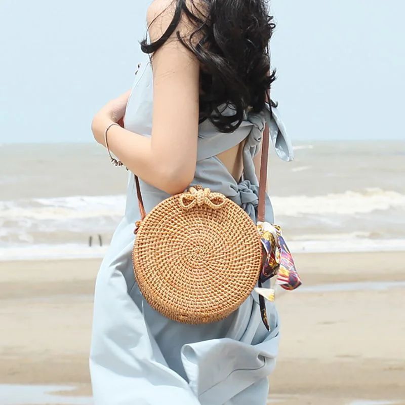 Nicesee Fashion Women Handmade Rattan Woven Straw Bag Bamboo Handbag Beach Tote Bag | Walmart (US)