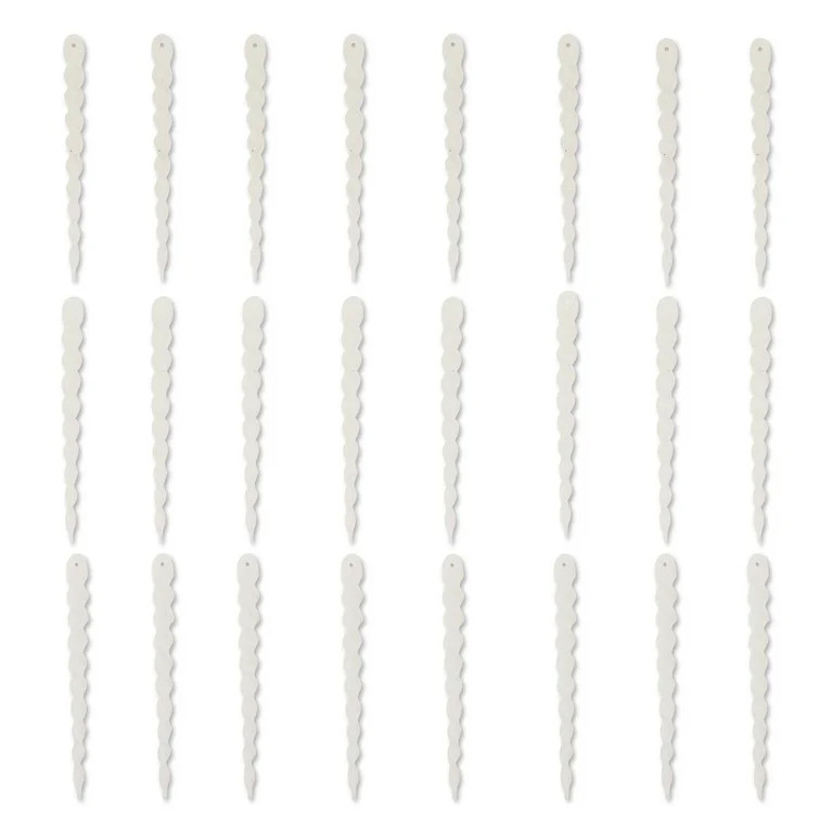 White Glitter Icicle Christmas Ornaments, 5.3", 24 Count, by Holiday Time | Walmart (US)