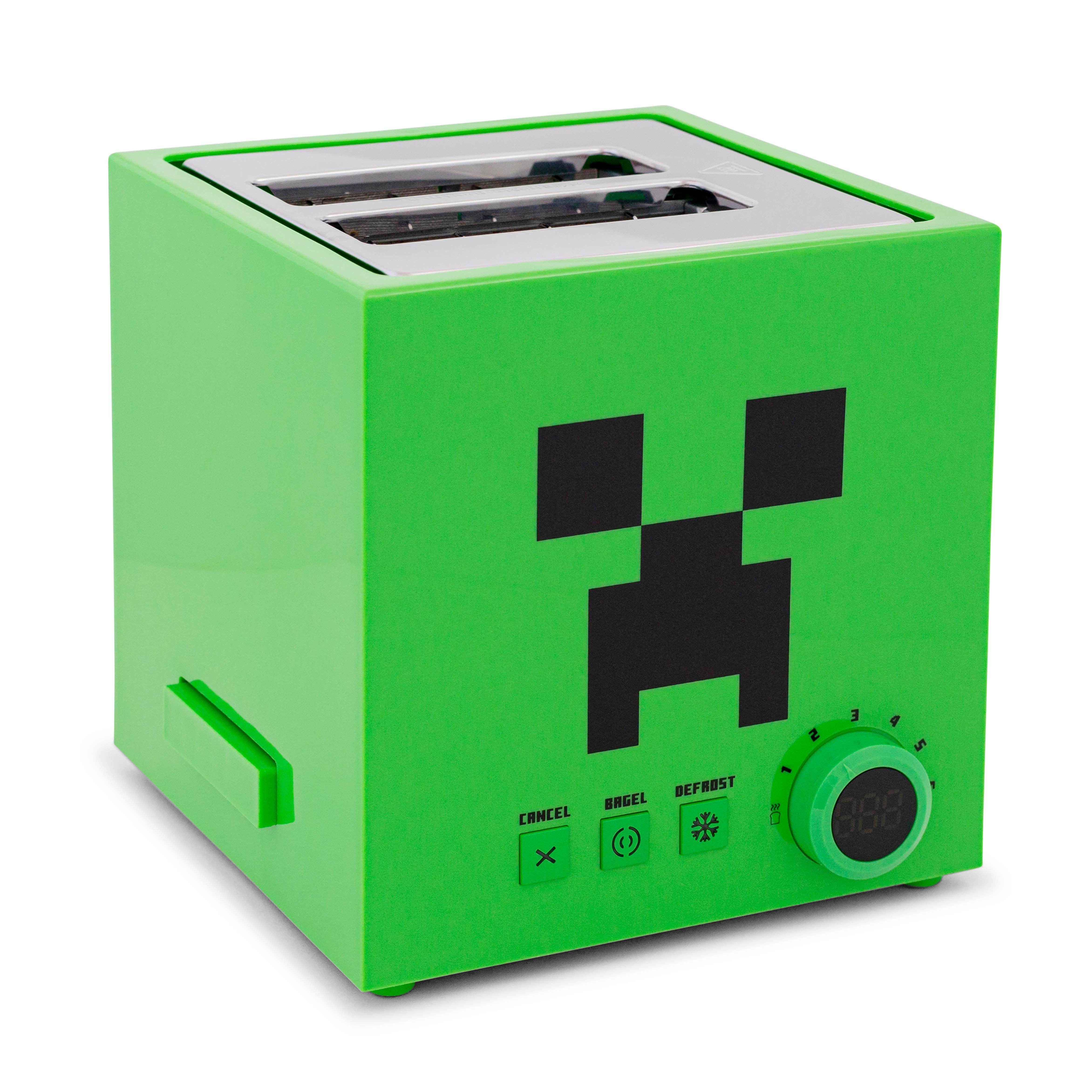 Minecraft Green Creeper 2-Slice Toaster With Imprint Feature | Toynk