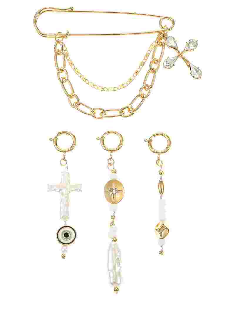 No Boundaries Goldtone Pin and Charm Set, 4 Pieces | Walmart (US)