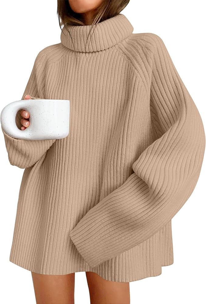 ZESICA Women's Winter Sweaters Oversized Turtleneck Long Sleeve Chunky Knitted Pullover Sweater J... | Amazon (US)