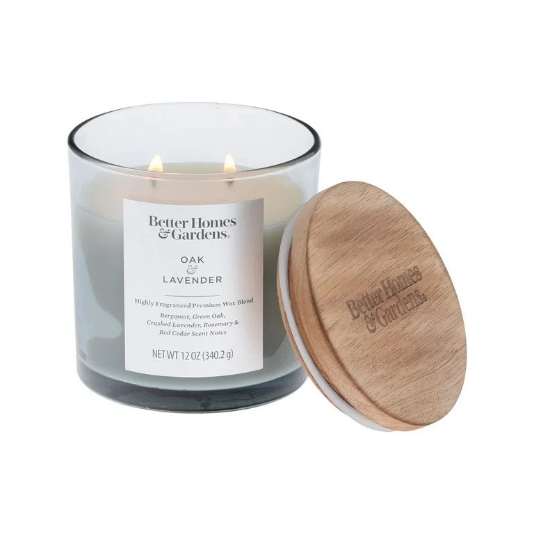 Better Homes & Gardens Oak and Lavender Scented 2-Wick Ombre Jar Candle 12oz | Walmart (US)