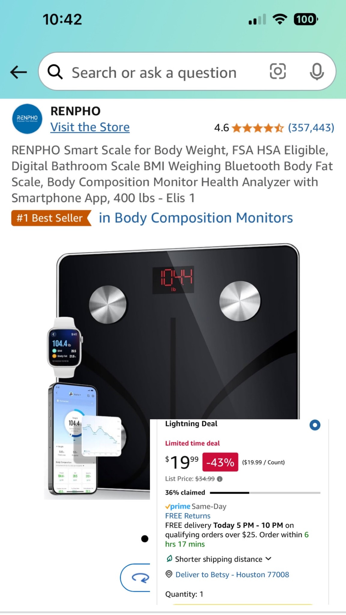 Fitness lightening deal of the day! Loving this option from Amazon!

#scale #smartscale #amazondeal #lighteningdeal #wellness #fitnesss

#LTKWatchNow #LTKActive #LTKSaleAlert