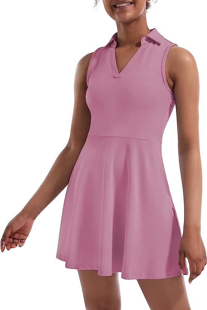Fengbay Tennis Dress for Women,Golf Dresses with Built in Shorts with 4 Pockets for Sleeveless Athle | Amazon (US)