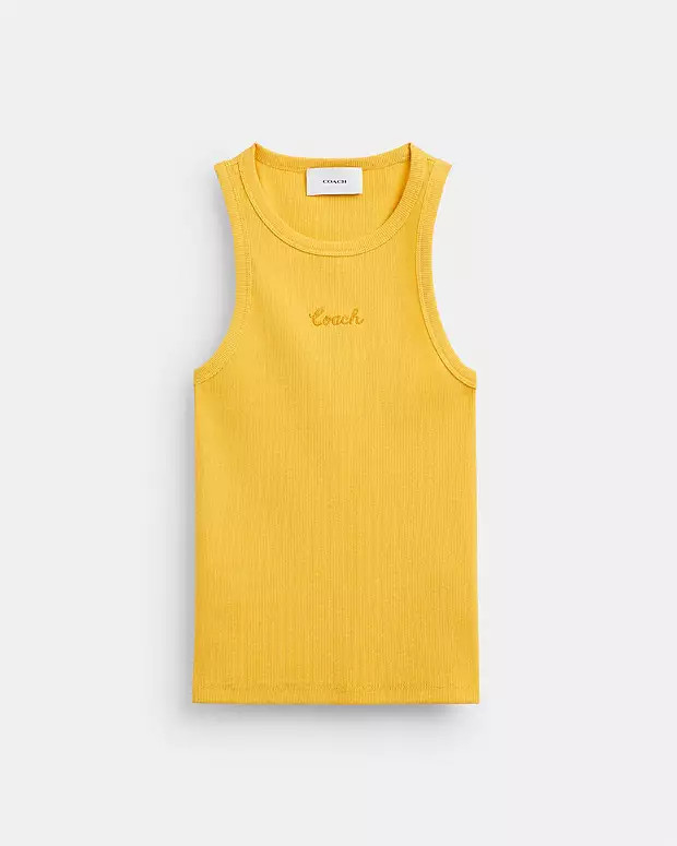 Ribbed Coach Script Tank Top | Coach (CA)