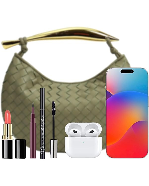 Woven Leather Dumpling Bag Dinner Handbag For Women Purse Hobo Bag Knotted Clutch Bag Evening Bag | Amazon (US)