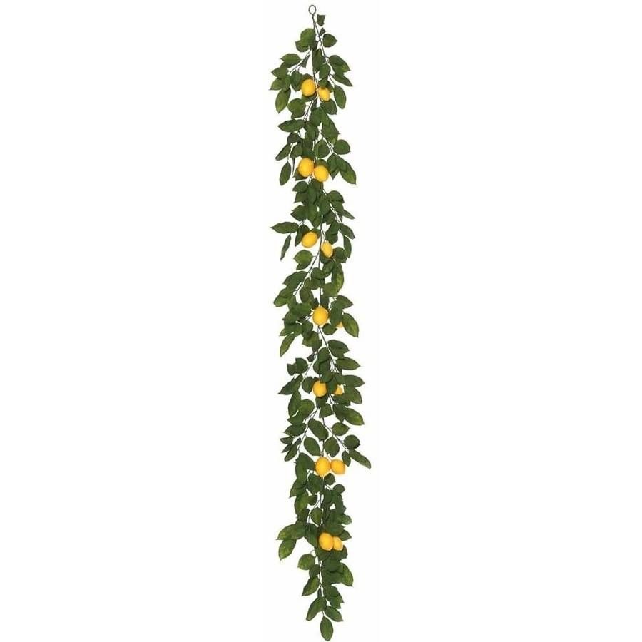 Vickerman 6' Artificial Green and Yellow Salal Leaf Lemon Garland Featuring 52 Branches with 14 L... | Walmart (US)
