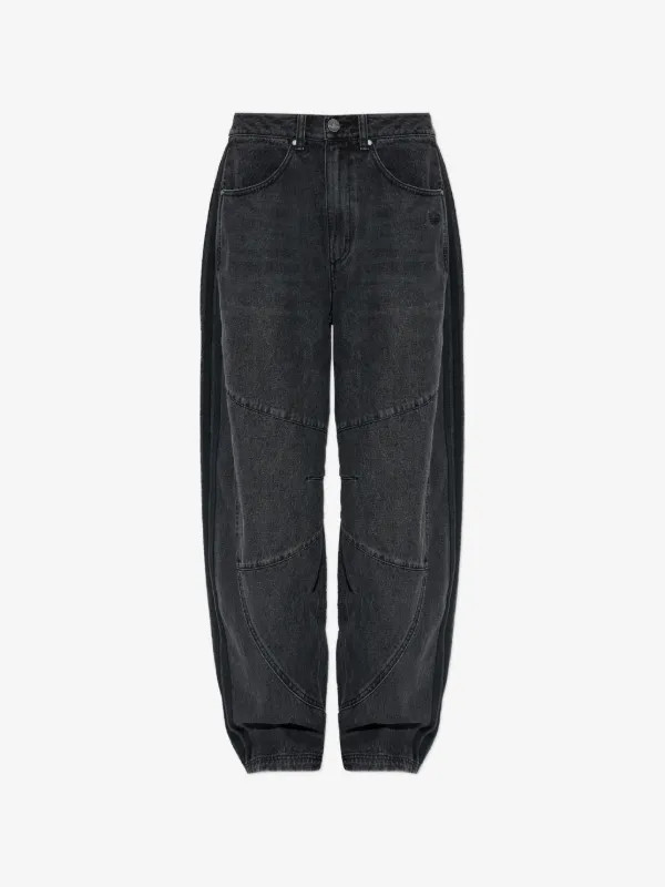 logo-embroidered panelled jeans | Farfetch Global