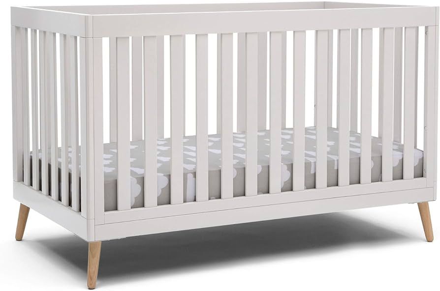 Essex 4-in-1 Convertible Baby Crib, Bianca White with Natural Legs | Amazon (US)