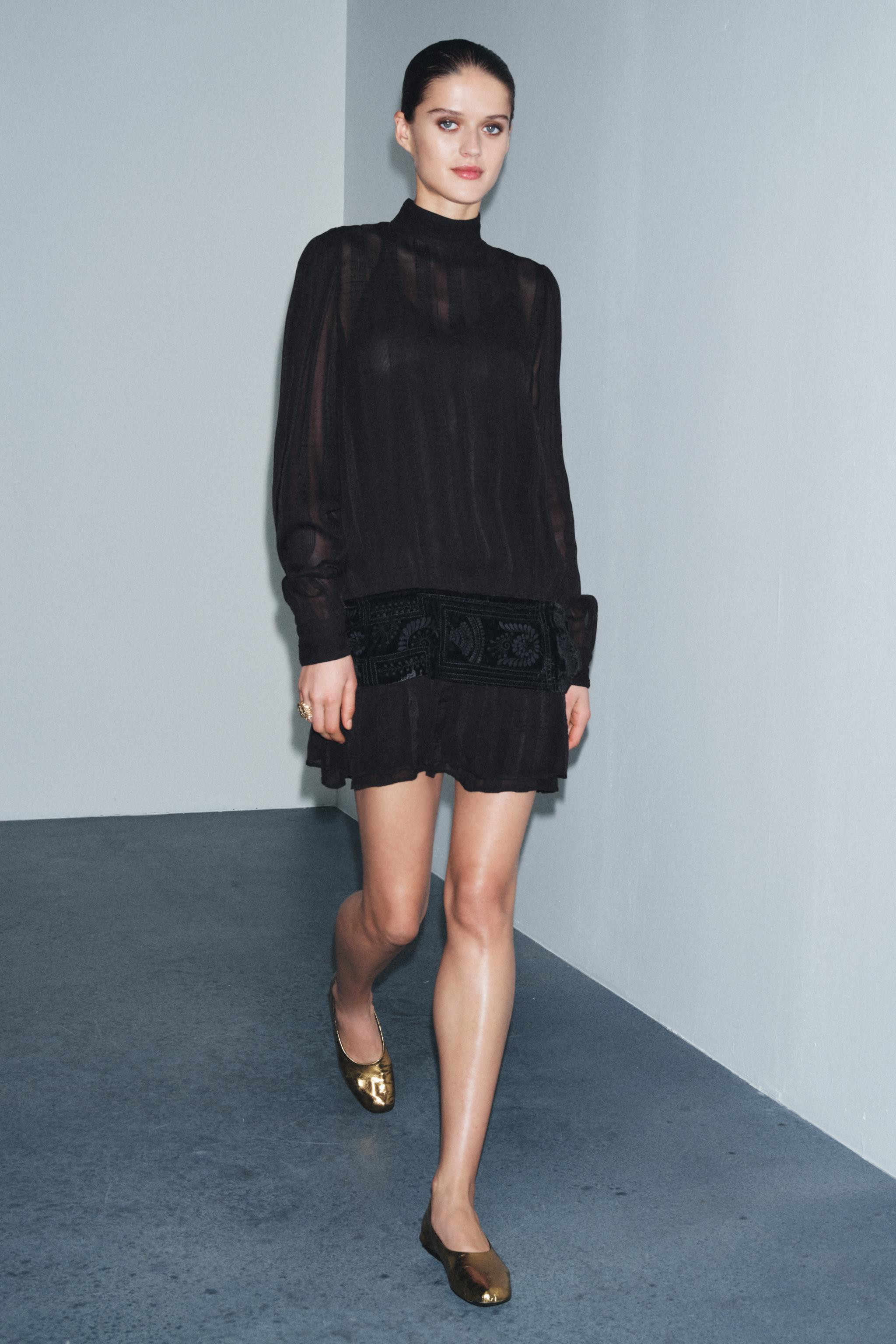 EMBROIDERED SASH COMBINATION DRESS ZW COLLECTION | Zara US