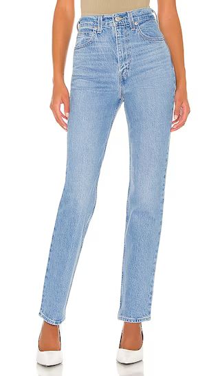 70s High Rise Slim Straight Jean in Marine Park | Revolve Clothing (Global)