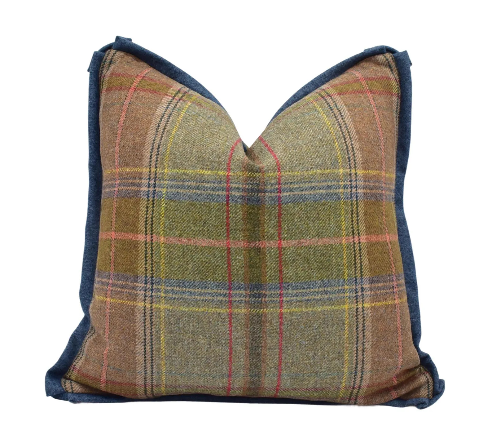 Mulberry - Shetland Plaid - Lovat - Stylish Elegant Scottish Wool Plaid Pillow Cover - Green Blue... | Etsy (Global)