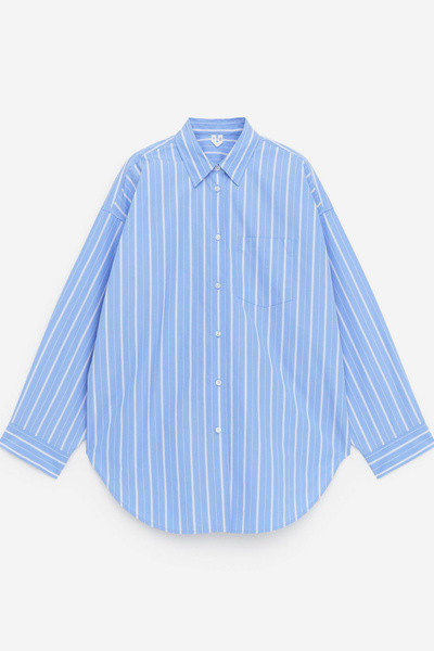Oversized Cotton Shirt – Blue/White – Women – ARKET GB | Arket UK