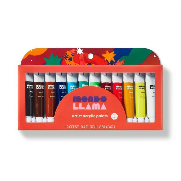 12ct Artist Acrylic Paint Tubes - Mondo Llama&#8482; | Target